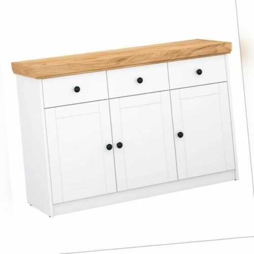 Kommode mit Schubladen Weiß Holz Sideboard Anrichte Schrank Landhaus Homestyle4u