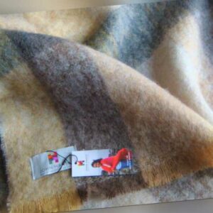 Edle Mohairdecke von John Hanly Irland Gelb Gold Braun bei Lucie &