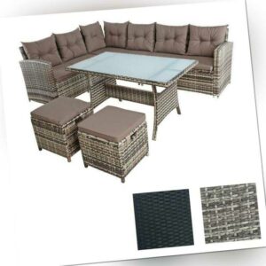 Polyrattan Essgruppe Lounge Möbel Set Sofa Gartenset Gartengarnitur Sitzgruppe