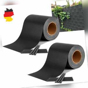 PVC Sichtschutzstreifen Doppelstabmatten Zaunfolie Windschutz Rolle + Clips 19cm