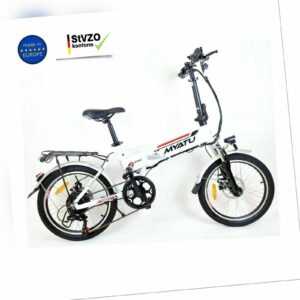 E Bike Klapprad 20 Zoll 375 Wh Akku Elektrofahrad klappbar Pedelec weiß