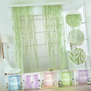 Vorhänge Gardinen Blumen Voile Vorhang Stores Dekoschal Transparent Fensterschal