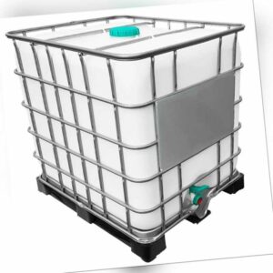 1000l IBC Container Regenwassertank FOOD Reste auf Palette (Gebraucht/Ungespült)