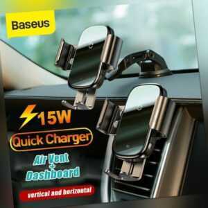 Baseus 15W Qi Auto Wireless Charger Handy Halterung Ladegerät Infrarot Automatik