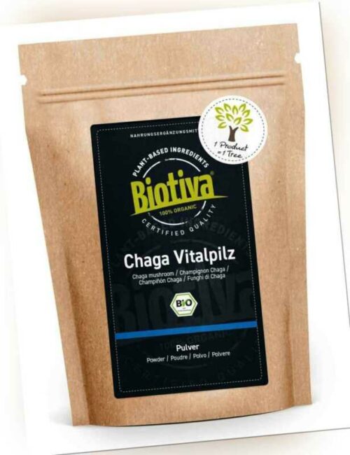 Chaga Pilz Pulver Bio 125g Biotiva (103,92 EUR/kg)