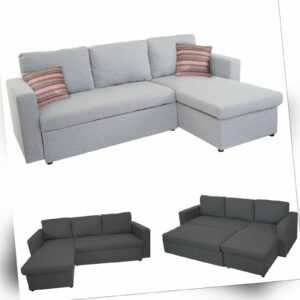 Schlafsofa HWC-D92, Couch Ecksofa Sofa, Schlaffunktion 220x152cm Stoff/Textil