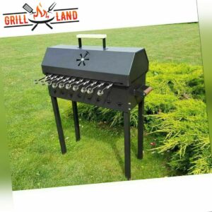 Holzkohlegrill + Deckel Schaschlik Mangal Grill-Land Räucherofen BBQ Stahl 3 mm