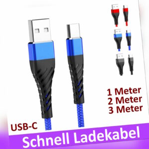 Ladekabel USB Typ C Datenkabel Schnellladekabel für Samsung Huawei Xiaomi Handy