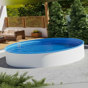 Schwimmbecken Rund Pool Stahlwandbecken 400x135cm Folie 0,8 mm blau