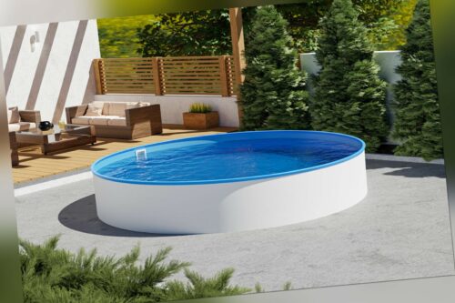 Schwimmbecken Rund Pool Stahlwandbecken 400x135cm Folie 0,8 mm blau