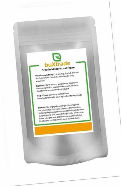 500g | Creatin Monohydrat Pulver | Kreatin Pulver 100% rein | Buxtrade
