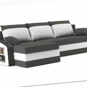 Ecksofa HEWLET MIT REGAL mit Schlaffunktion BEST Schlafsofa mit Bettkasten!