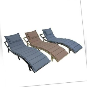 Poly Rattan Sonnenliege Gartenliege XXL Strandliege Freizeitliege Relaxliege