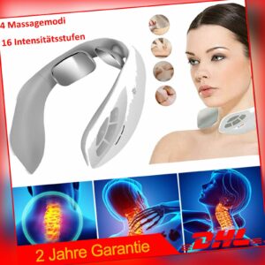 Elektrisch Nackenmassagegerät Halswirbel Kneten Schulter Hals Shiatsu Massage