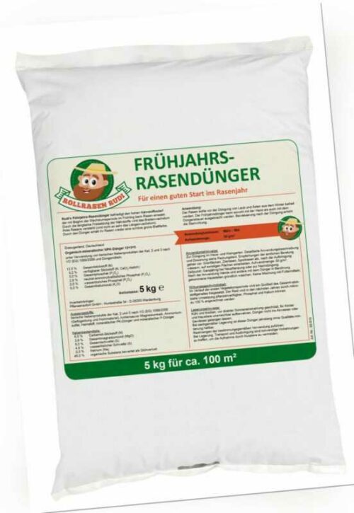 Frühjahrs-Rasendünger mit Langzeitwirkung  5 kg - Rollrasen Rudi