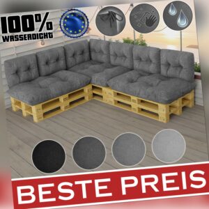 Palettenkissen set wasserdicht sitzkissen rückenkissen outdoor 120x80 60x40