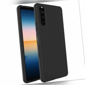 Hülle für Sony Xperia 10 III Handyhülle Case Silikon Cover Bumper Matt Schwarz