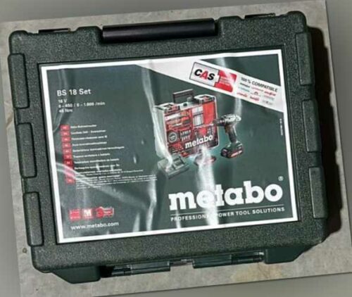 Metabo BS18 Akku-Bohrschrauber SET mit 2x 18V 2,0 Ah + Lader + Mobile Werkstatt