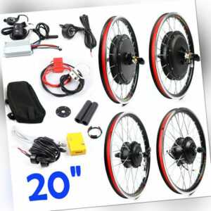 20-Zoll 1000W E-Bike Conversion Kit Fahrräd Vorderrad/Hinterrad Motor Umbausatz