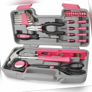 Apollo pinker Frauen Werkzeugkoffer mit pinkem Werkzeug Set 39 Teile, ein