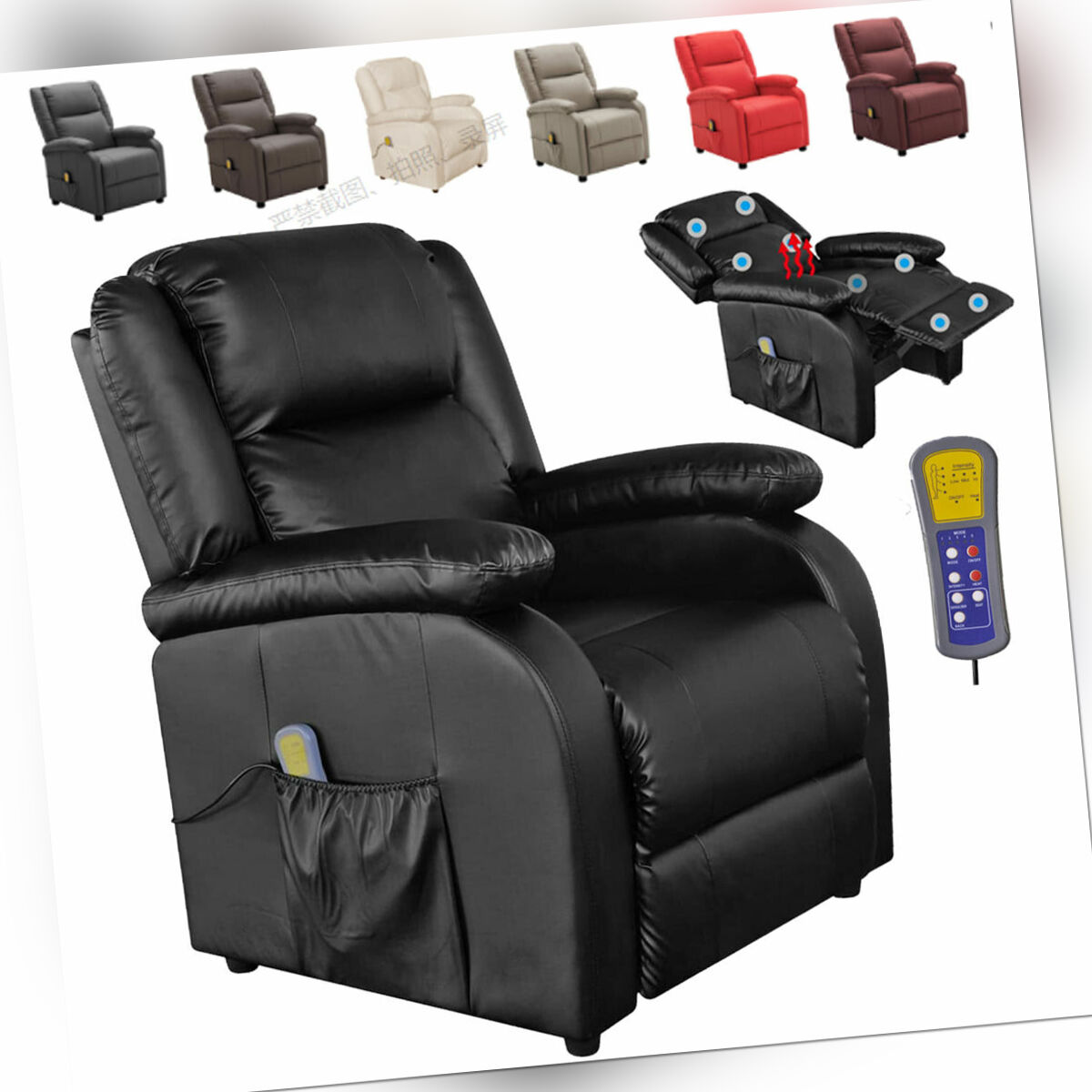 Elektrisch Relaxsessel Massagesessel Fernsehsessel Heizung Liegefunktion Auswahl