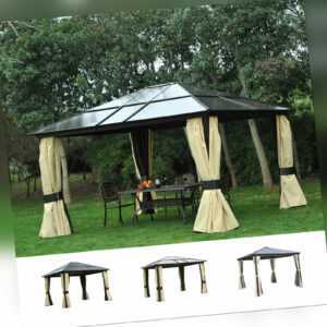 Outsunny Luxus Pavillon Gartenpavillon Partyzelt Gartenzelt PC-Dach Alu