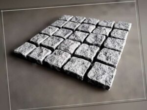 Pflastersteine, Granitpflaster auf Netz, 50x50x3cm, Padang Dunkel, 15,80€, NEU!