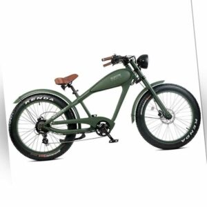 Electri Warrior 26 " Chopper E-Bike Fett 250W Shimano Altus 7v Bremsscheibe,Verd