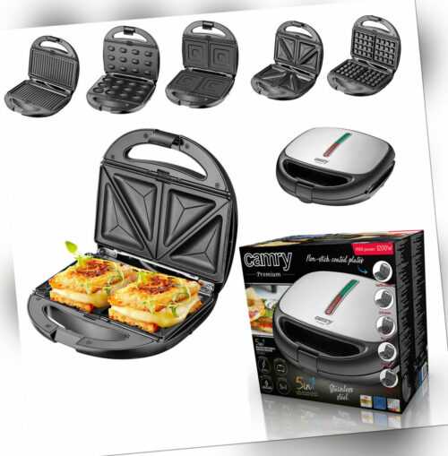 Camry Sandwichmaker  5 in 1 Kontaktgrill Waffeleisen Nuss-Maker CR 3042