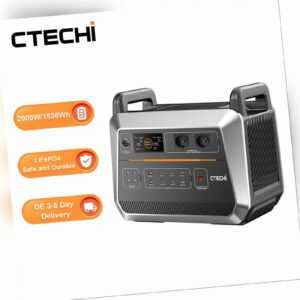 CTECHi Tragbare Powerstation 1536Wh/2000W Mobiler Stomespeicher LiFePO4 Batterie