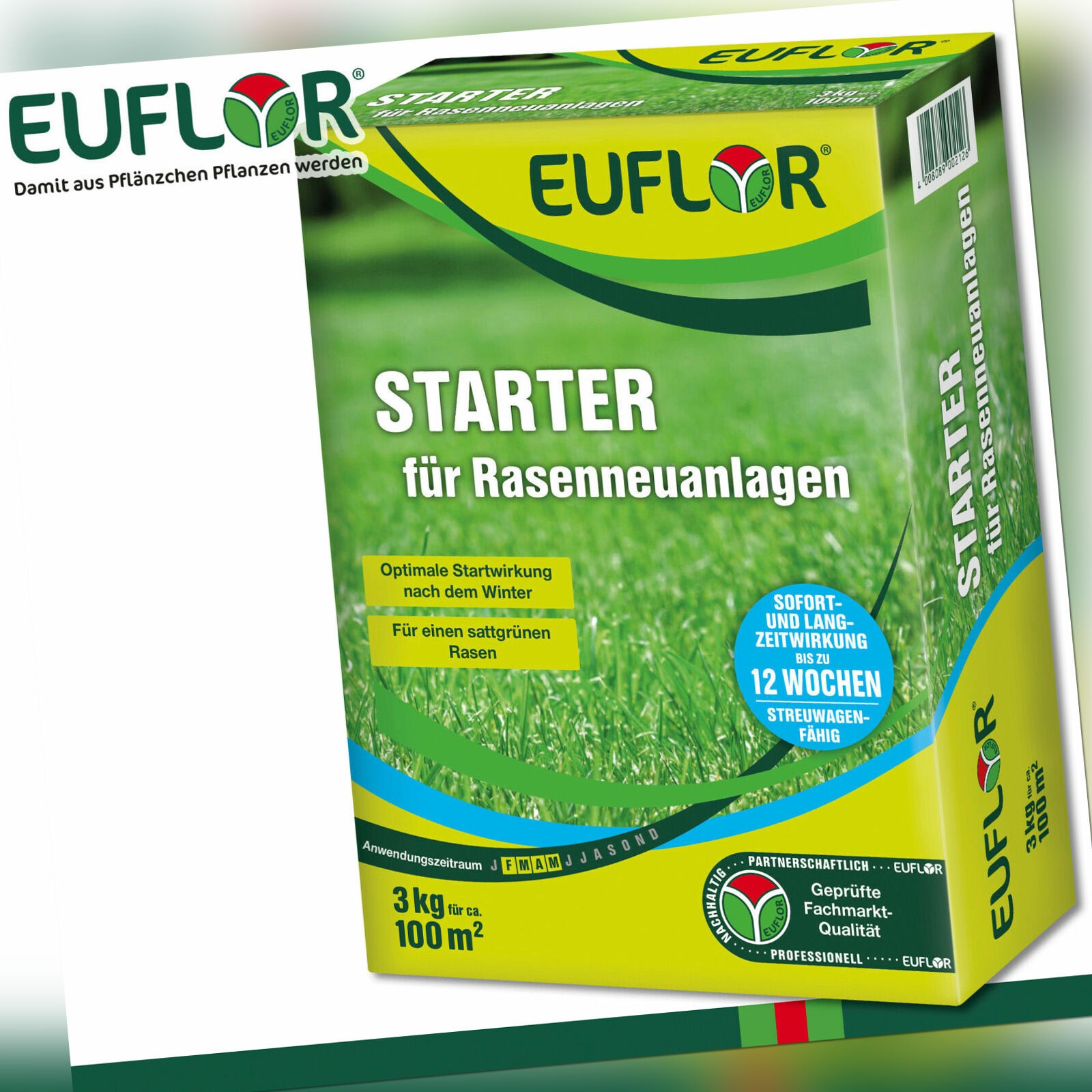 Euflor 3 kg Starter für Rasenneuanlagen Spezial-Rasendünger Rollrasen