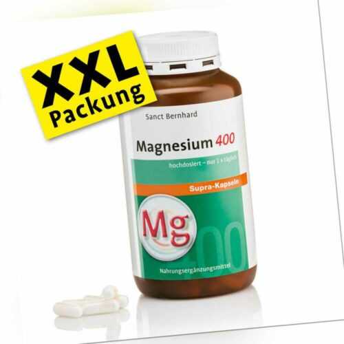 Magnesium-400-supra-Kapseln hochdosiert | Knochen Muskeln |300 St Sanct Bernhard