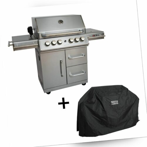 Gasgrill Grillstation Edelstahl Infrarot Backburner 4 Hauptbrenner Seitenbrenner