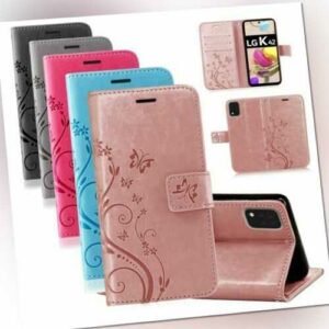 LG Handy Tasche Handyhülle Wallet Schutz Hülle Blumen Flip Cover Buch Case Etui