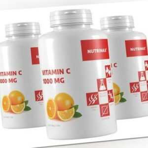 Vitamin C 1000mg 365 Tabletten mit Hagebutte und Bioflavonoiden - vegan