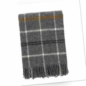 Wolldecke Tartan grau Wolle Kuscheldecke Wohndecke 130 x 200 cm