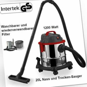 Mauk Staubsauger 1200W Nass Trocken Sauger 20L Industriestaubsauger Blasfunktion