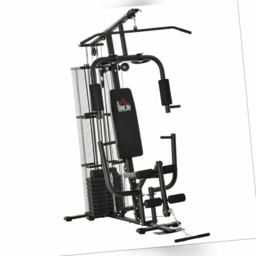 Gym Kraftstation Fitnessstation Multigym Fitnessgerät inkl. Gewichten Metall PU