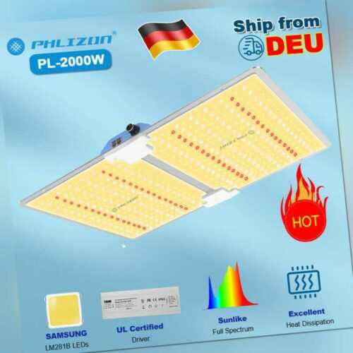 PHLZION 2000W Dimmbare LED Pflanzenlampe Samsung Pflanzenlampe Indoor Commercial