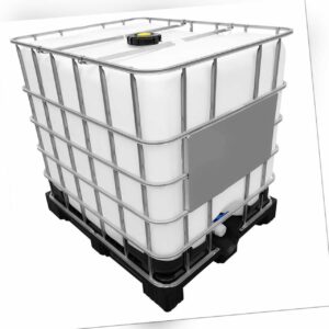 1000l IBC Wassertank Regenwassertank Tank auf PE-Palette (Gebraucht/Gespült)