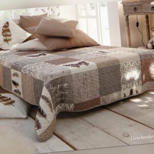 Tagesdecke Patchwork Wendedecke Natur Feder Schmetterling Romantik