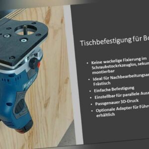 Tischbefestigung / Halter für Bosch Kantenfräse GKF 12V-8