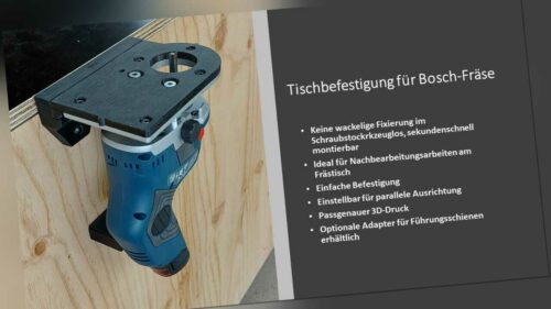 Tischbefestigung / Halter für Bosch Kantenfräse GKF 12V-8