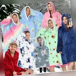 Erwachsene übergroßer Hoodie tragbare Decke langes Sweatshirt