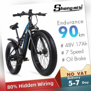 E Mountainbike 26 Zoll E bike 1000W 48V 17AH Elektrofahrräder Fat Bike 30mph