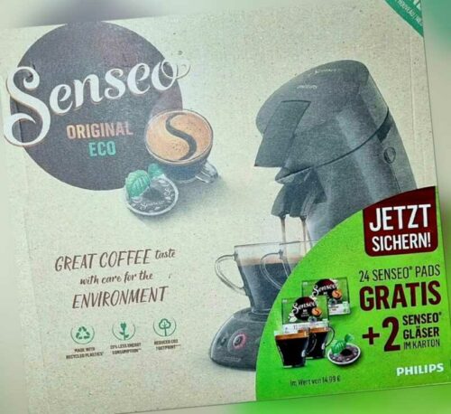 PHILIPS Senseo ECO HD6552/39 Kaffeemaschine inkl. 2 Gläser & 24Pads  Neu