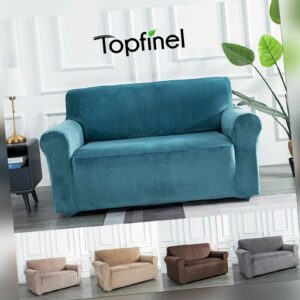 Topfinel 1/2/3 Sitzer Sofa überwurf Abdeckung Sofahusse Samt Elastisch Sofabezug