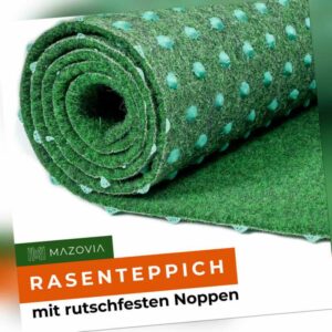 Kunstrasen Teppich Wasserfest Rasenteppich Balkon mit Noppen Grün