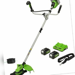 48V Akku Rasentrimmer Freischneider Greenworks GD24X2BCBK4x mit2x4Ah Batterie
