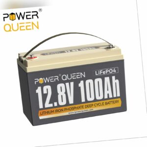 Power Queen 12V 100Ah LiFePO4 Akku Lithium Batterie mit BMS Wohnmobil Boot Solar
